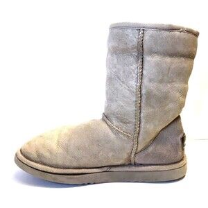 UGG Australia Beige Leather Sheepskin Women's Ladies Warm Winter Boots Size W9